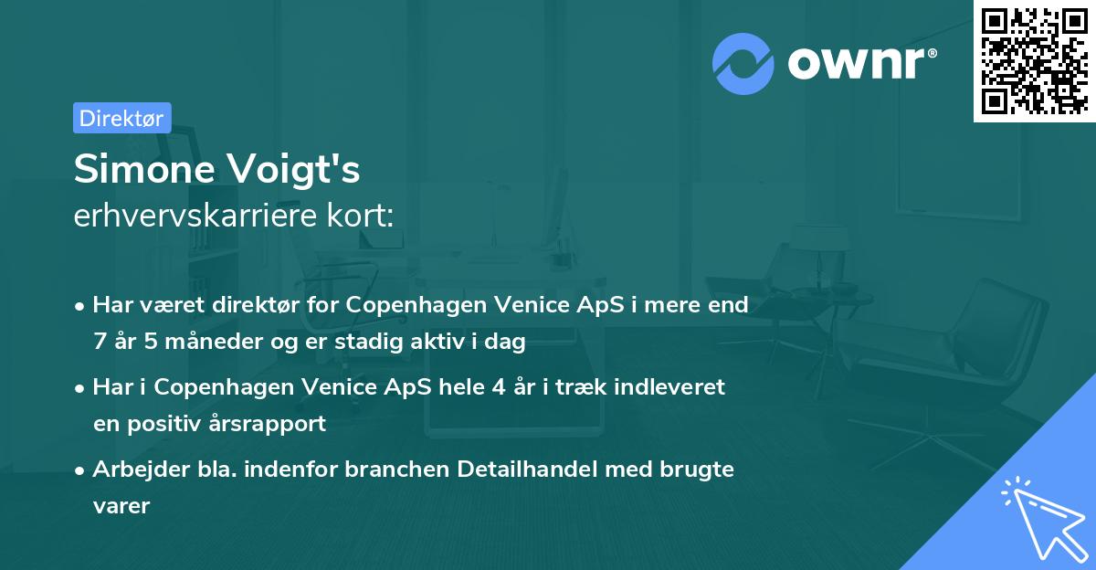 Simone Voigt's erhvervskarriere kort