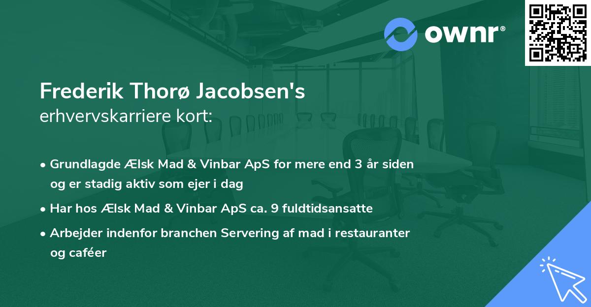 Frederik Thorø Jacobsen's erhvervskarriere kort