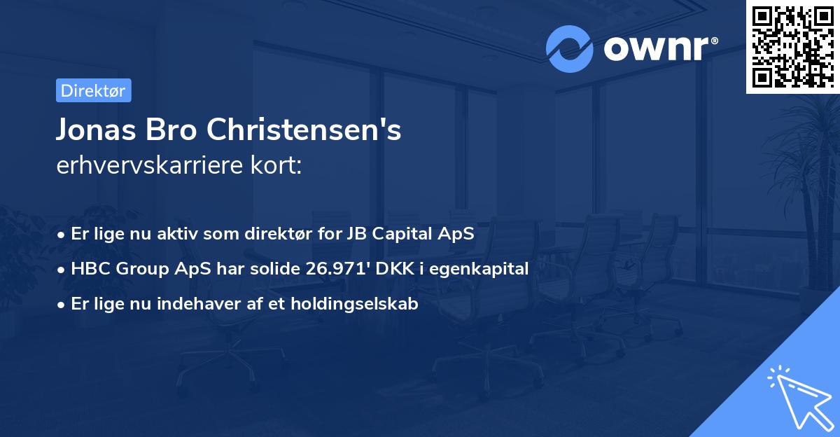 Jonas Bro Christensen's erhvervskarriere kort