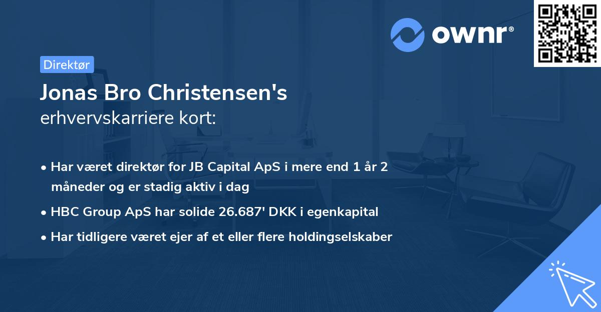 Jonas Bro Christensen's erhvervskarriere kort