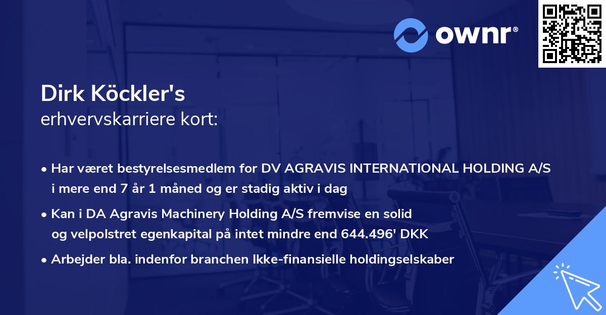 Dirk Köckler's erhvervskarriere kort