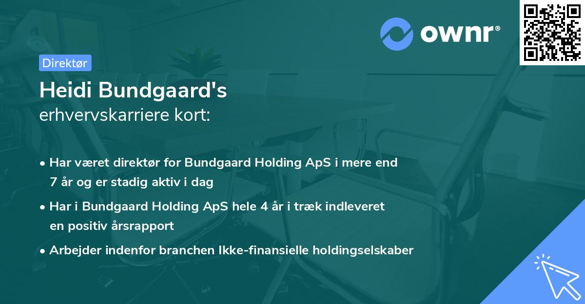 Heidi Bundgaard's erhvervskarriere kort