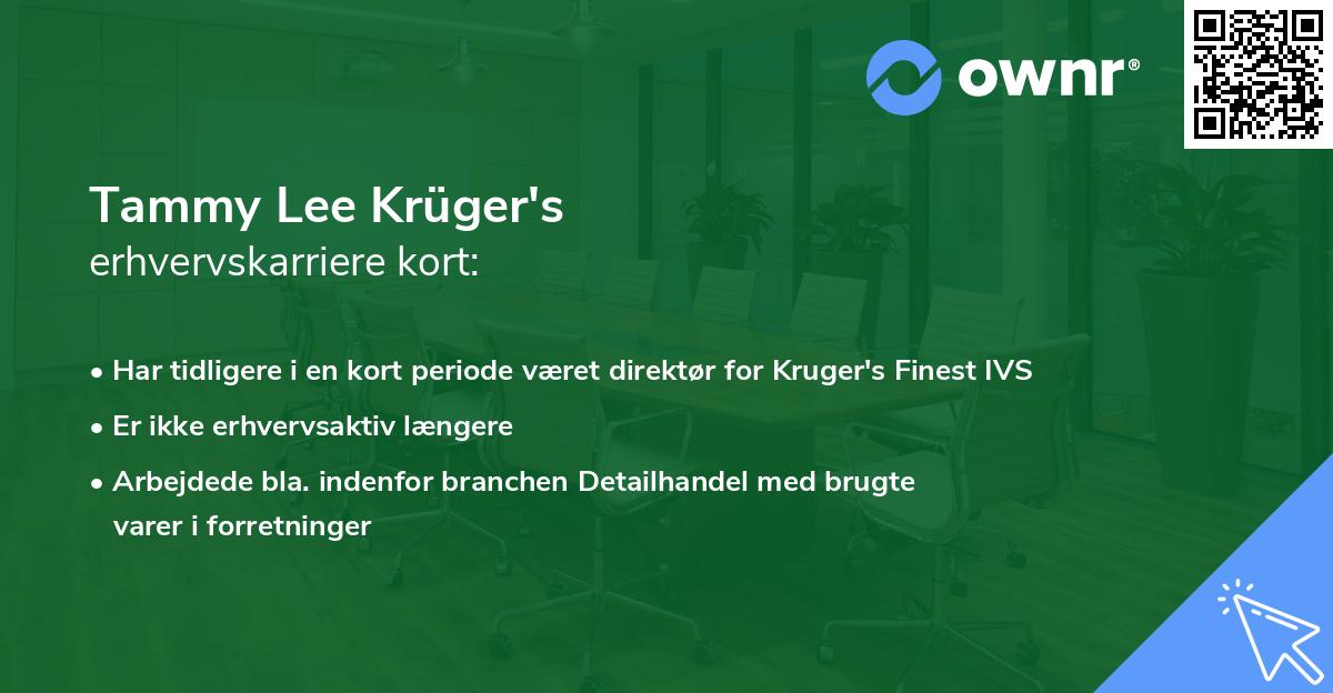 Tammy Lee Krüger's erhvervskarriere kort