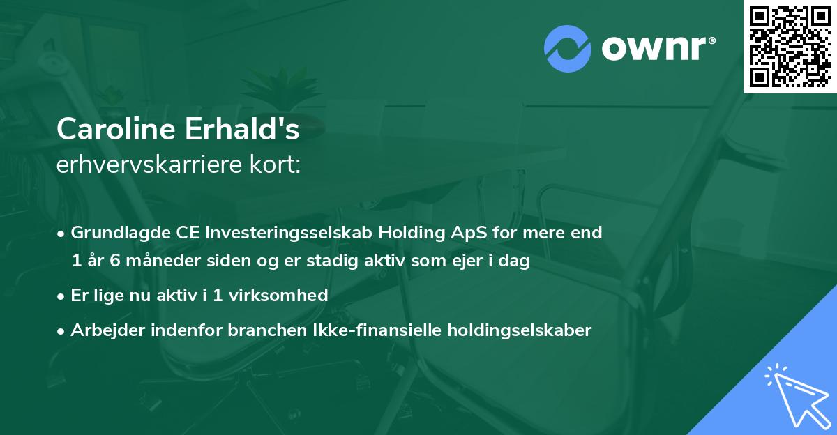 Caroline Erhald's erhvervskarriere kort