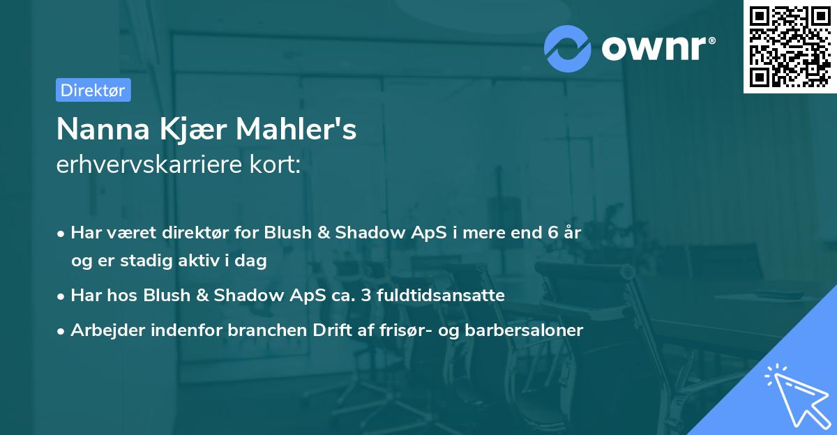 Nanna Kjær Mahler's erhvervskarriere kort
