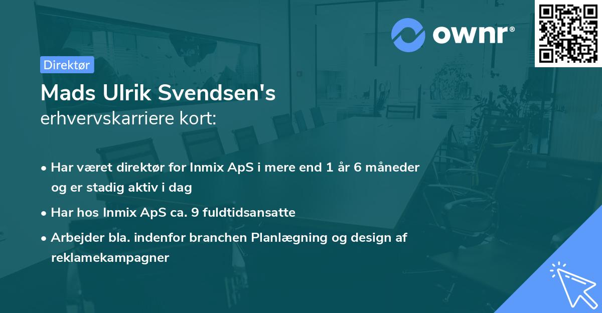 Mads Ulrik Svendsen's erhvervskarriere kort