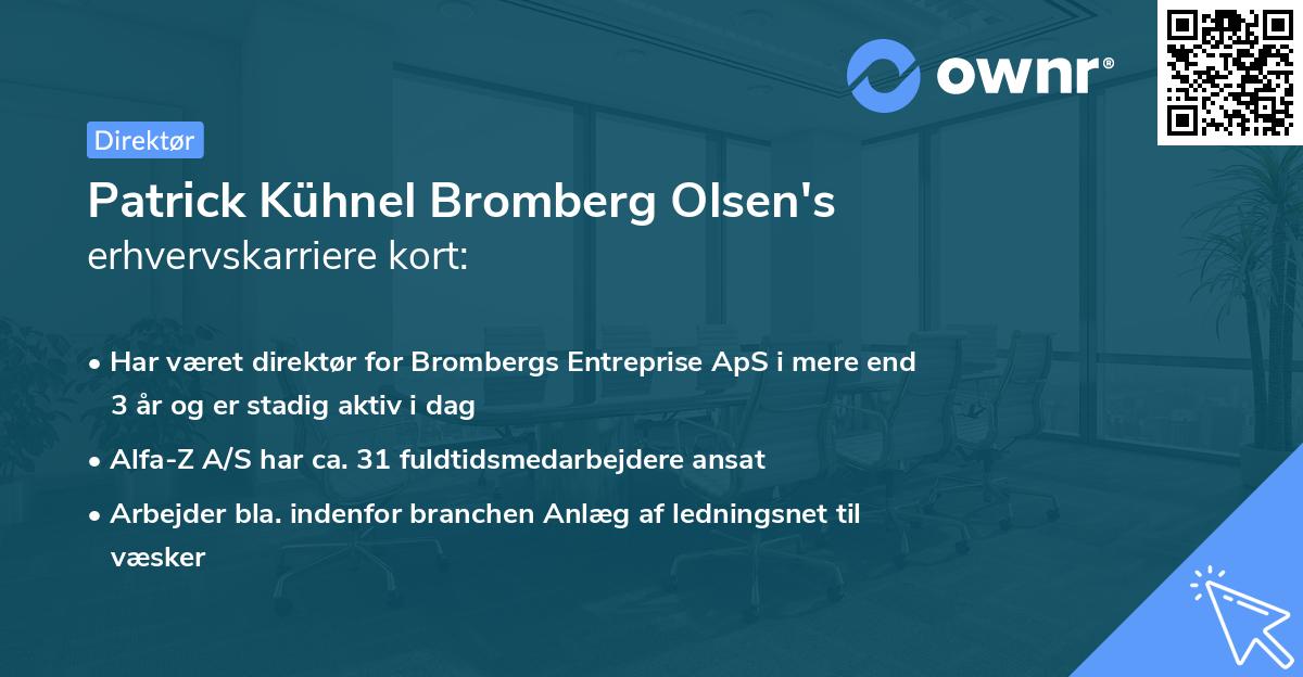 Patrick Kühnel Bromberg Olsen's erhvervskarriere kort