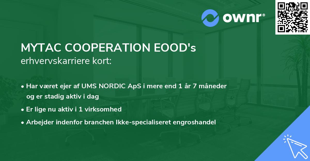 MYTAC COOPERATION EOOD's erhvervskarriere kort