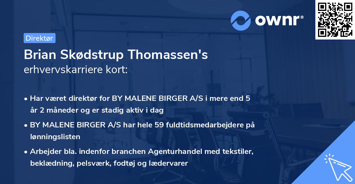 Brian Skødstrup Thomassen's erhvervskarriere kort