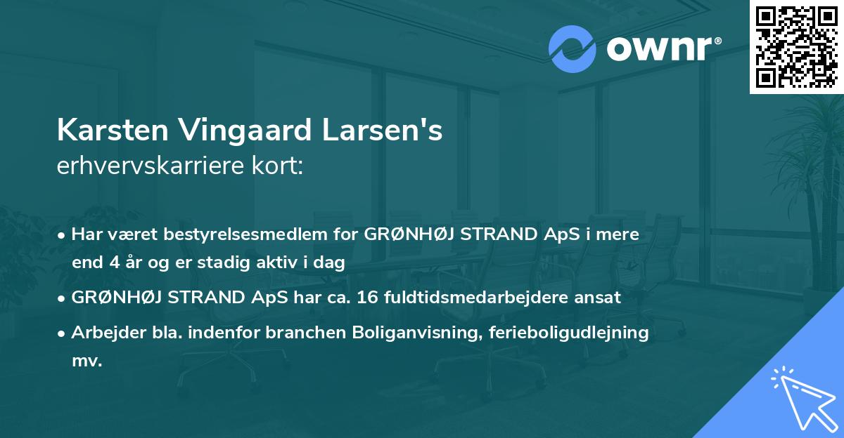 Karsten Vingaard Larsen's erhvervskarriere kort