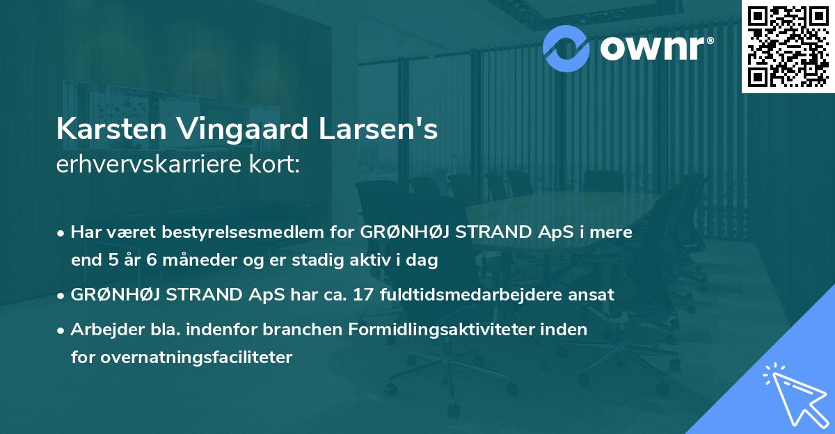Karsten Vingaard Larsen's erhvervskarriere kort