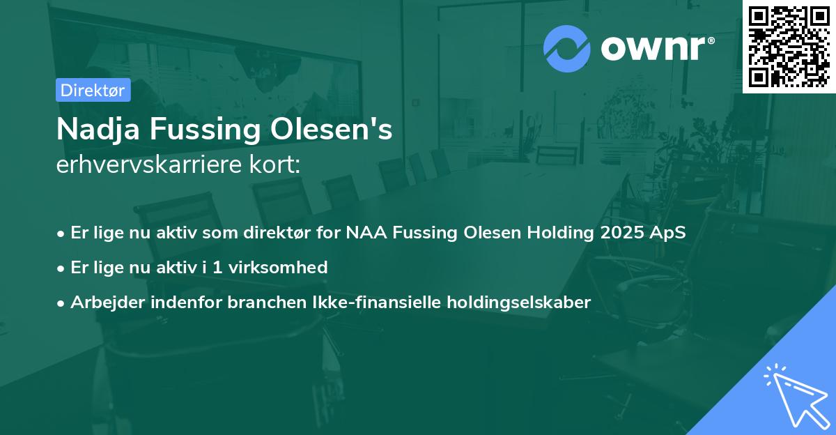 Nadja Fussing Olesen's erhvervskarriere kort