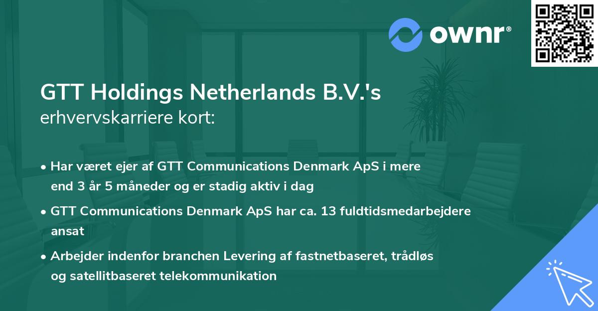 GTT Holdings Netherlands B.V.'s erhvervskarriere kort