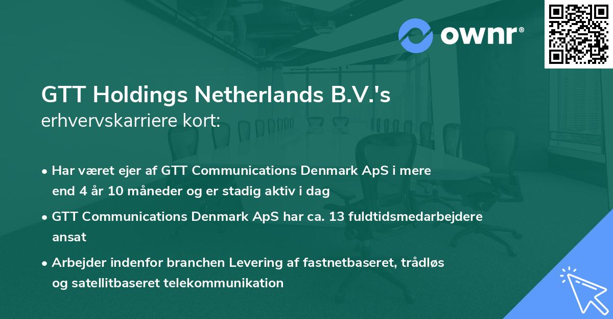 GTT Holdings Netherlands B.V.'s erhvervskarriere kort