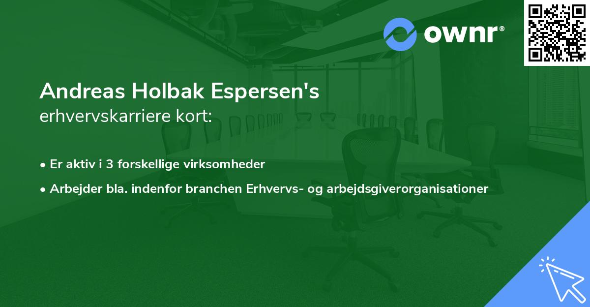 Andreas Holbak Espersen's erhvervskarriere kort