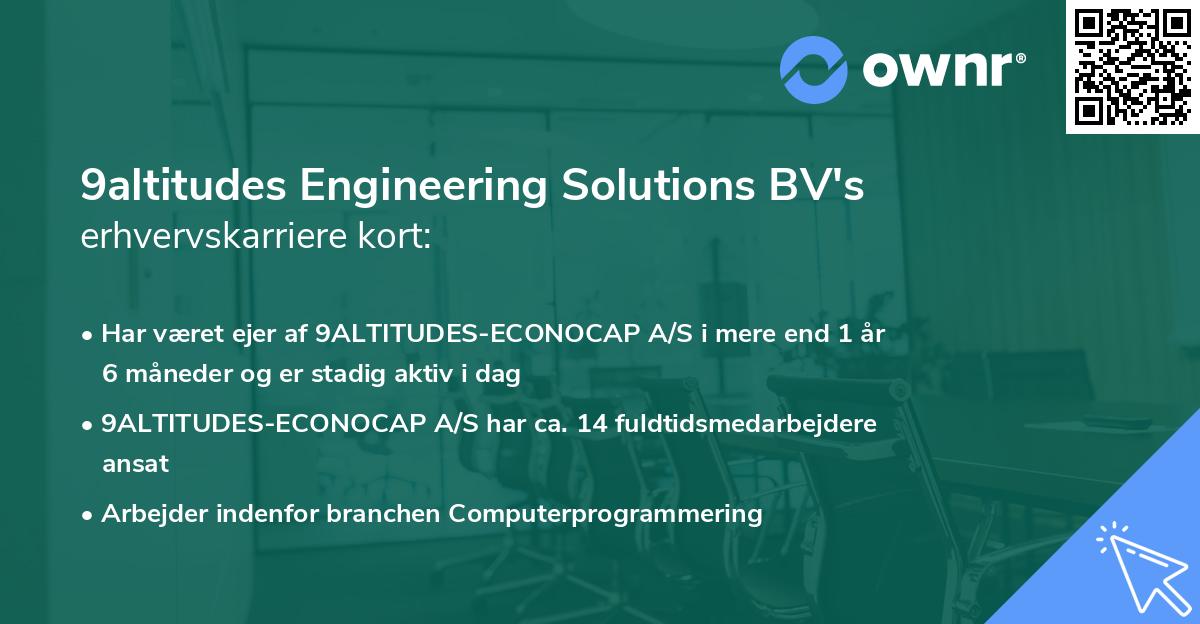 9altitudes Engineering Solutions BV's erhvervskarriere kort