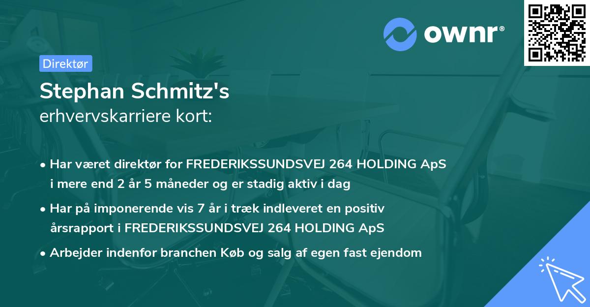 Stephan Schmitz's erhvervskarriere kort