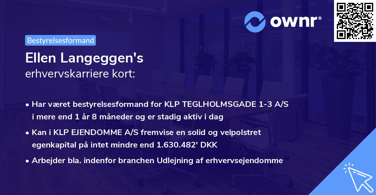 Ellen Langeggen's erhvervskarriere kort