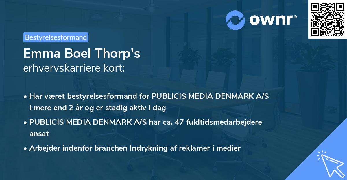 Emma Boel Thorp's erhvervskarriere kort