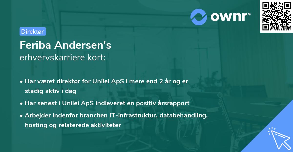 Feriba Andersen's erhvervskarriere kort