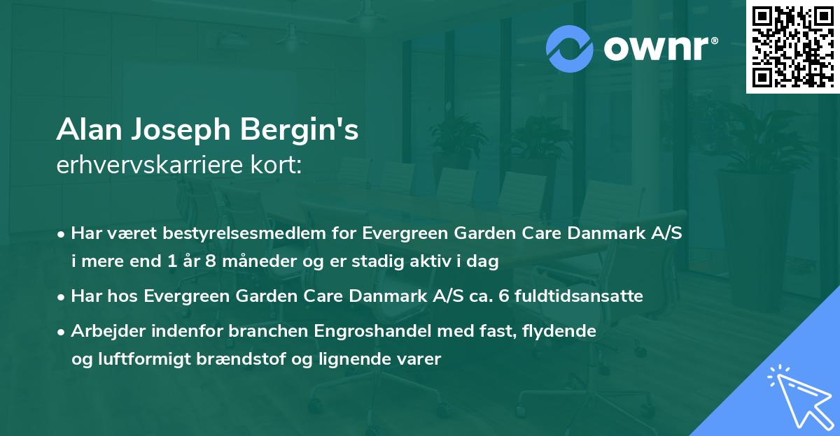 Alan Joseph Bergin's erhvervskarriere kort