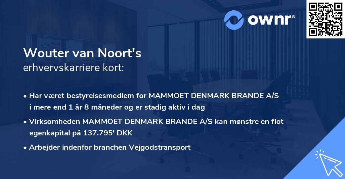 Wouter van Noort's erhvervskarriere kort