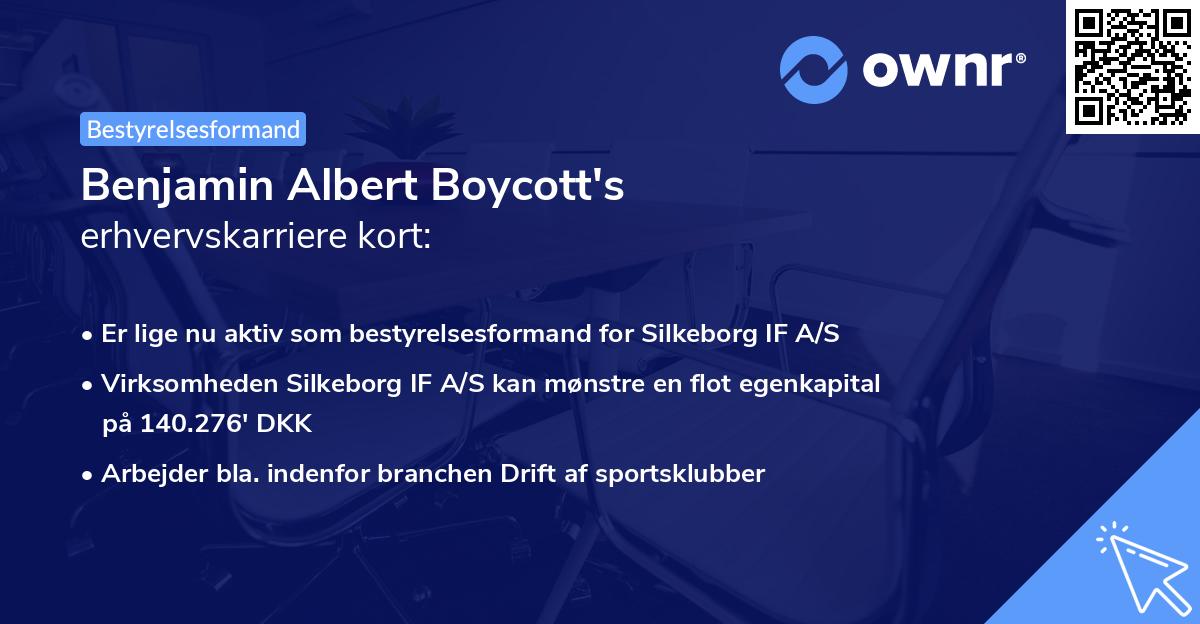 Benjamin Albert Boycott's erhvervskarriere kort