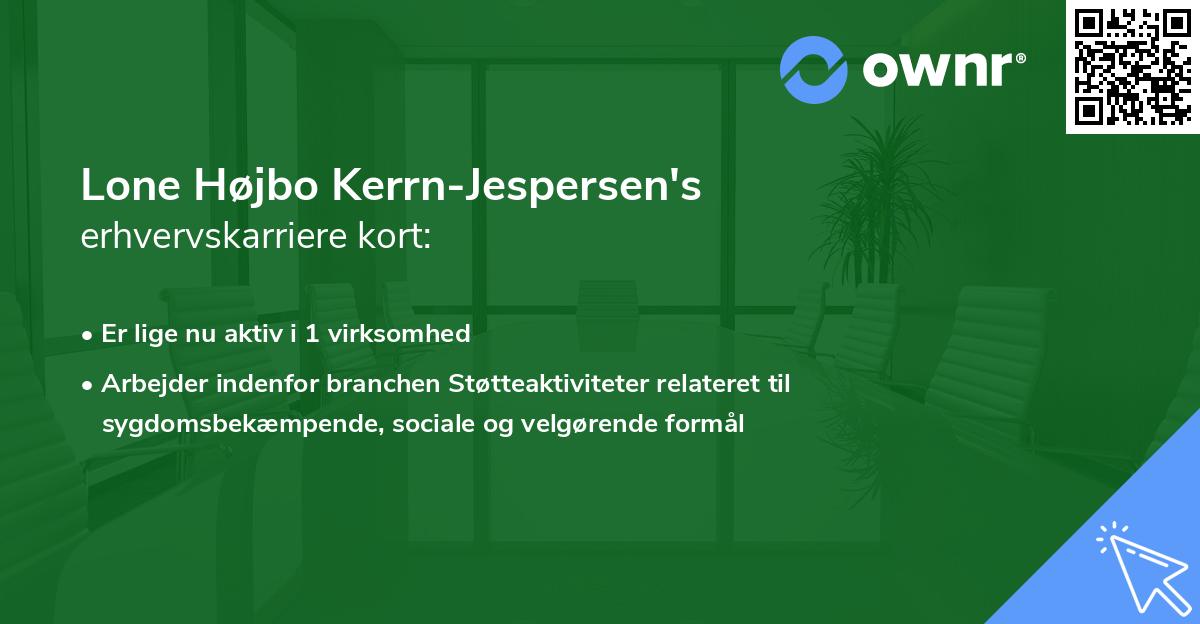 Lone Højbo Kerrn-Jespersen's erhvervskarriere kort