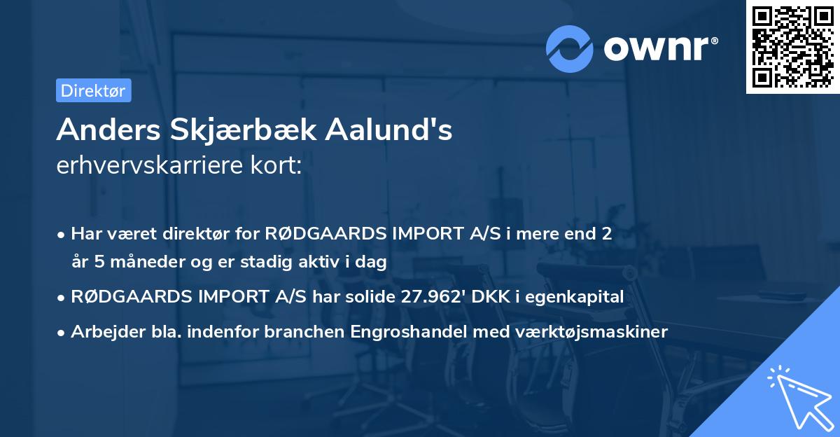 Anders Skjærbæk Aalund's erhvervskarriere kort