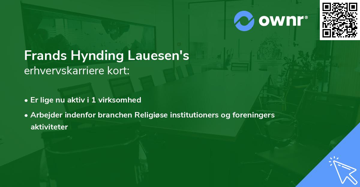 Frands Hynding Lauesen's erhvervskarriere kort