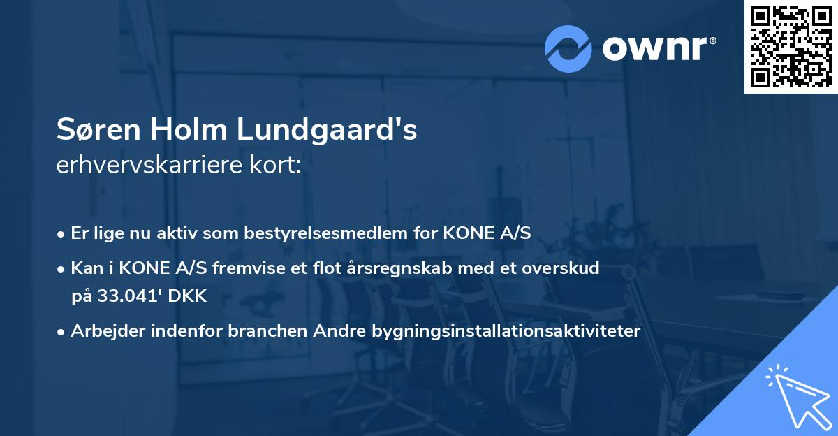Søren Holm Lundgaard's erhvervskarriere kort