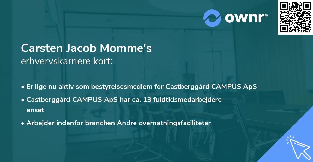 Carsten Jacob Momme's erhvervskarriere kort