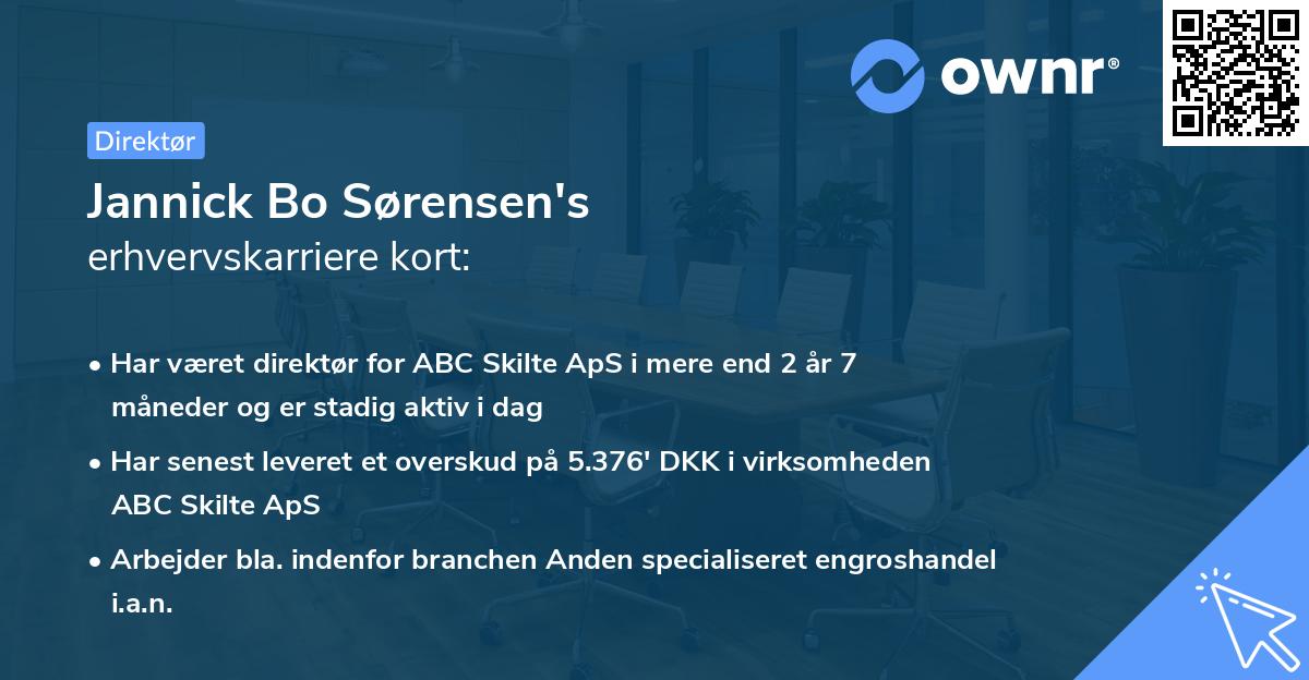 Jannick Bo Sørensen's erhvervskarriere kort