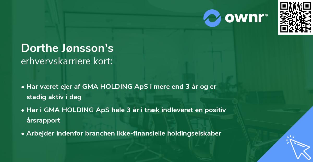 Dorthe Jønsson's erhvervskarriere kort