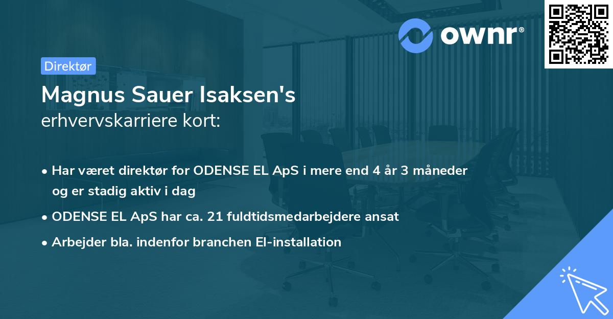 Magnus Sauer Isaksen's erhvervskarriere kort