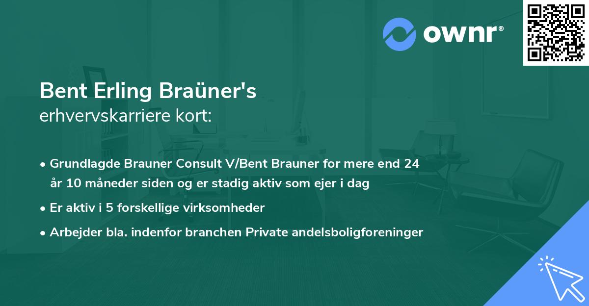 Bent Erling Braüner's erhvervskarriere kort