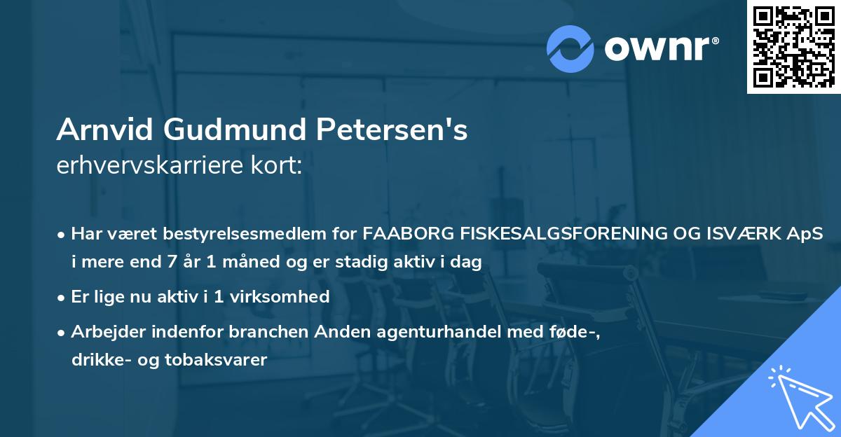 Arnvid Gudmund Petersen's erhvervskarriere kort