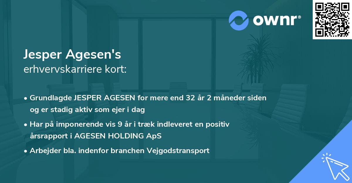 Jesper Agesen's erhvervskarriere kort