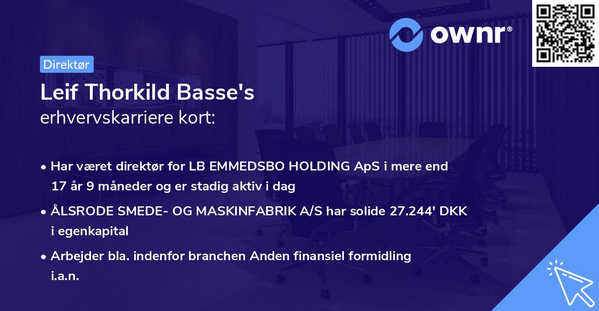 Leif Thorkild Basse's erhvervskarriere kort