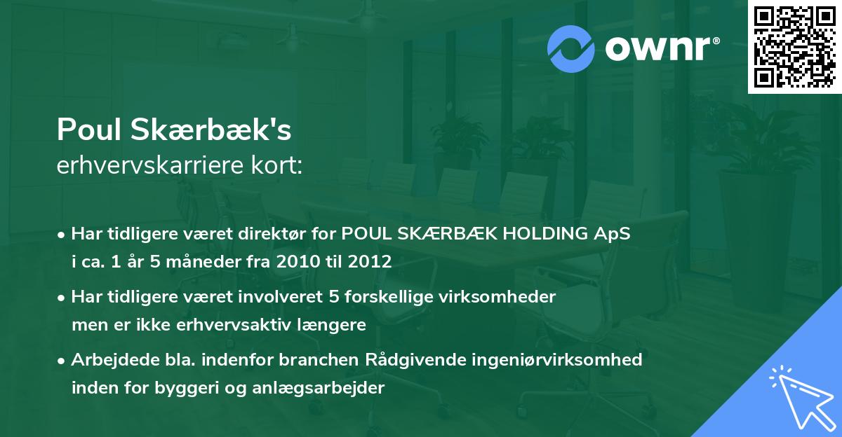 Poul Skærbæk's erhvervskarriere kort