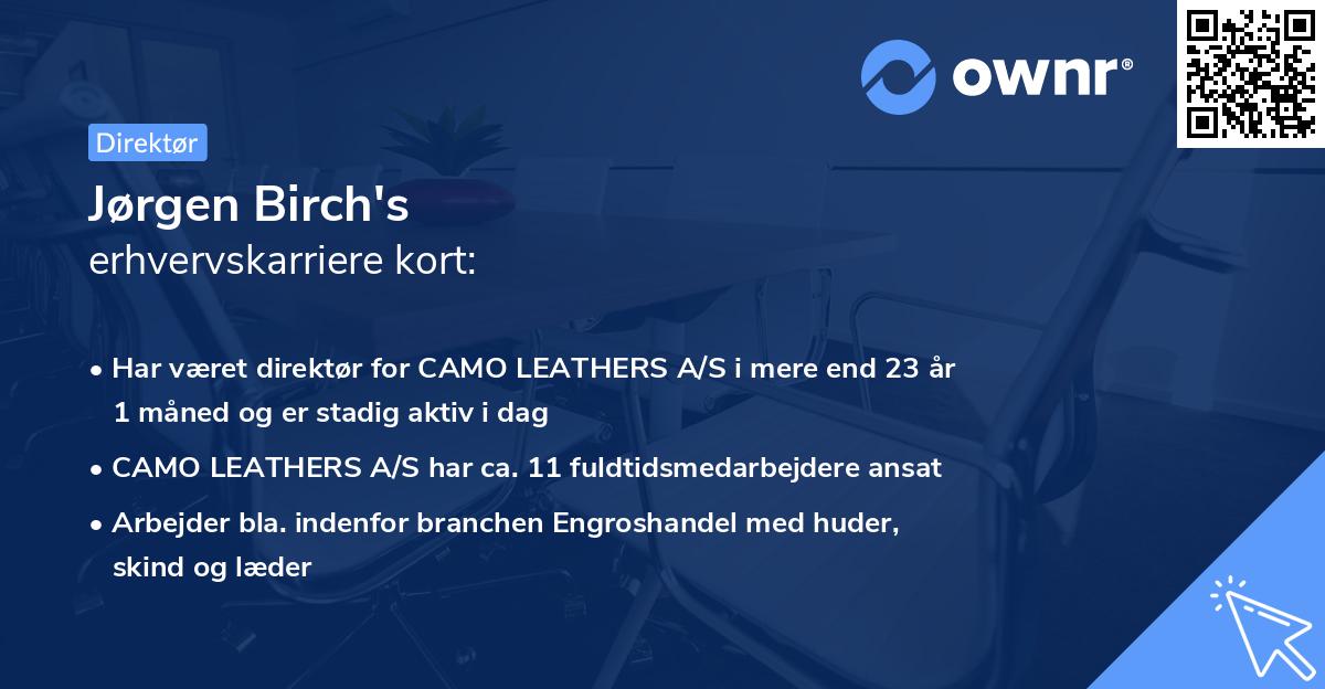 Jørgen Birch's erhvervskarriere kort