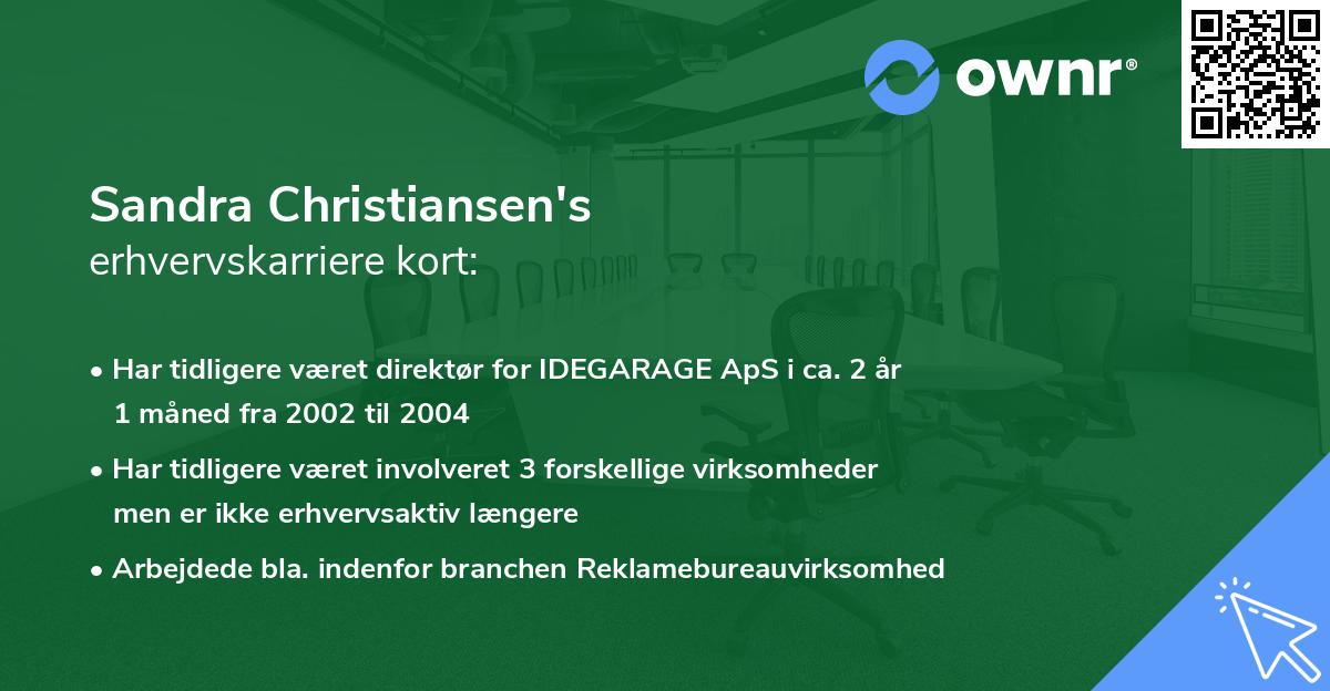 Sandra Christiansen's erhvervskarriere kort