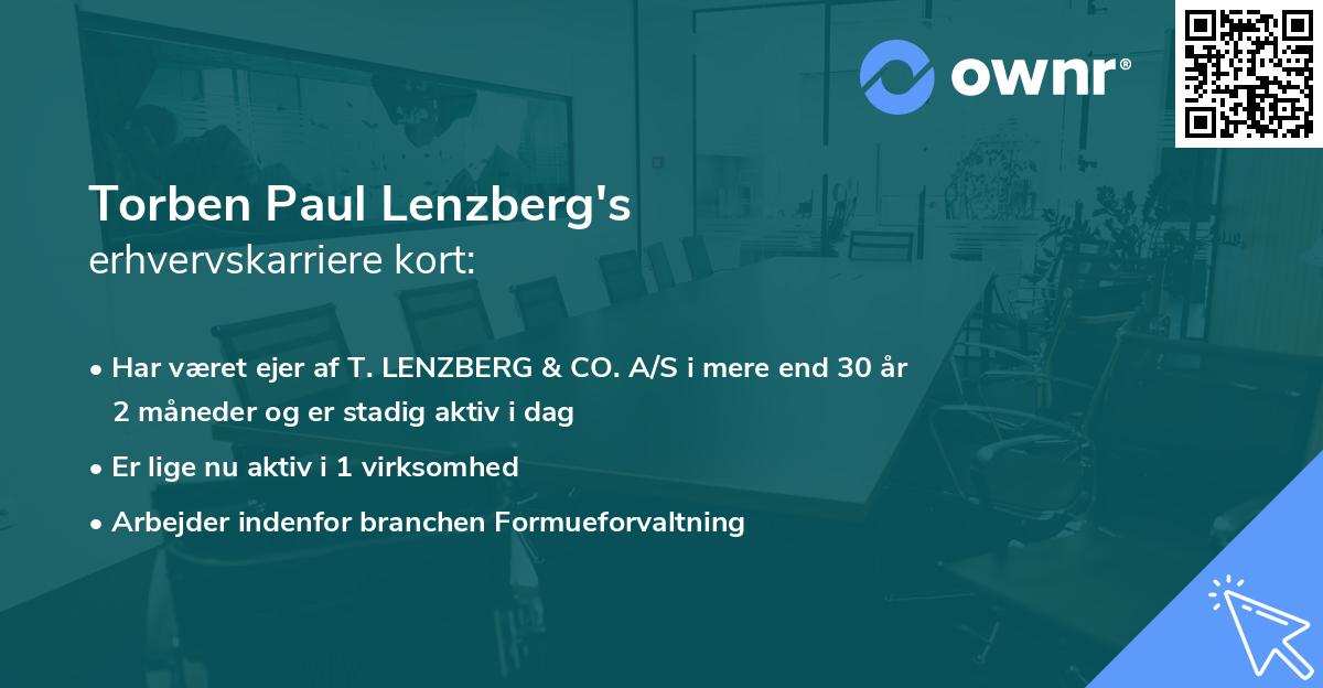 Torben Paul Lenzberg's erhvervskarriere kort