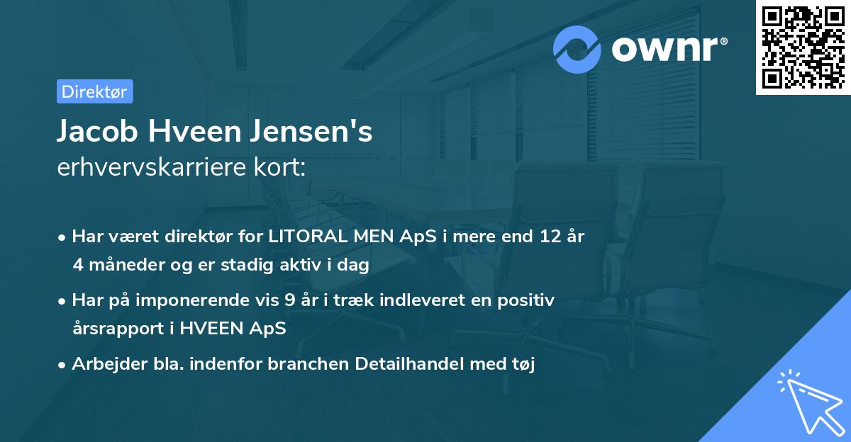 Jacob Hveen Jensen's erhvervskarriere kort