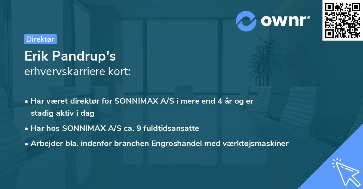 Erik Pandrup's erhvervskarriere kort