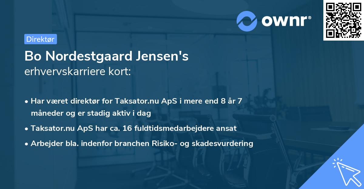 Bo Nordestgaard Jensen's erhvervskarriere kort