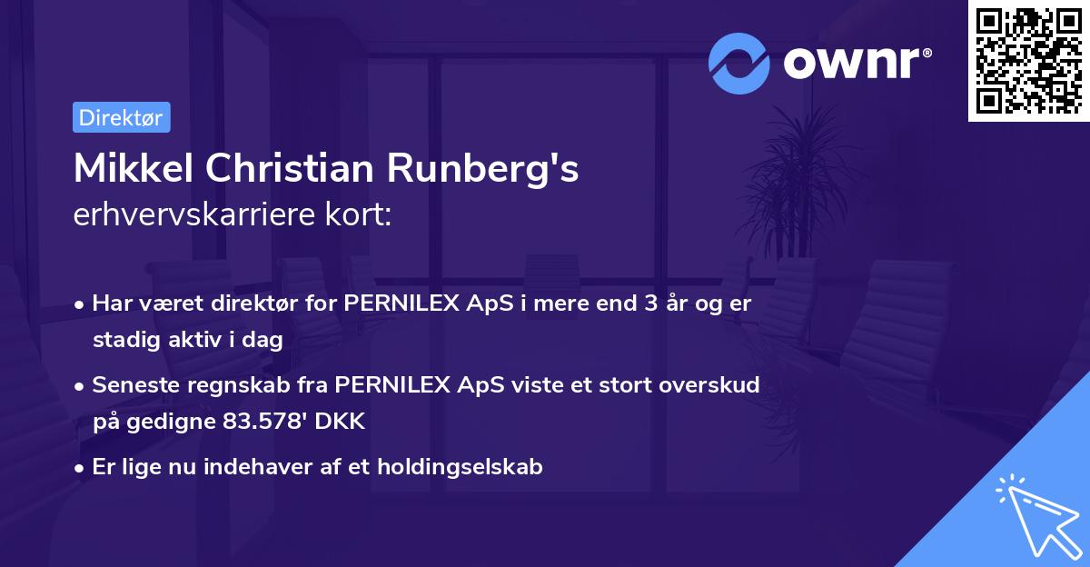 Mikkel Christian Runberg's erhvervskarriere kort
