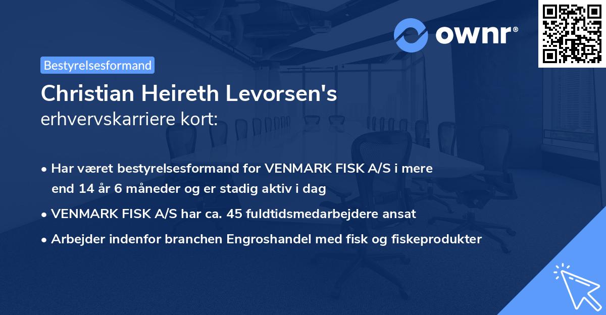 Christian Heireth Levorsen's erhvervskarriere kort