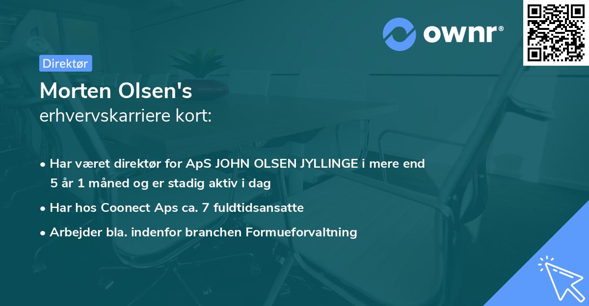 Morten Olsen's erhvervskarriere kort