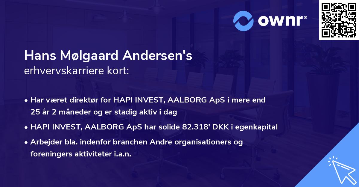 Hans Mølgaard Andersen's erhvervskarriere kort